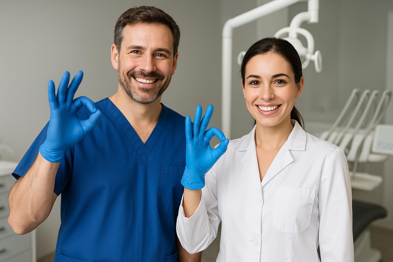 Tillmanns Praxismanagement Team mit OK-Handzeichen